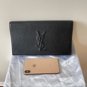 YSL Leather clutch black medium